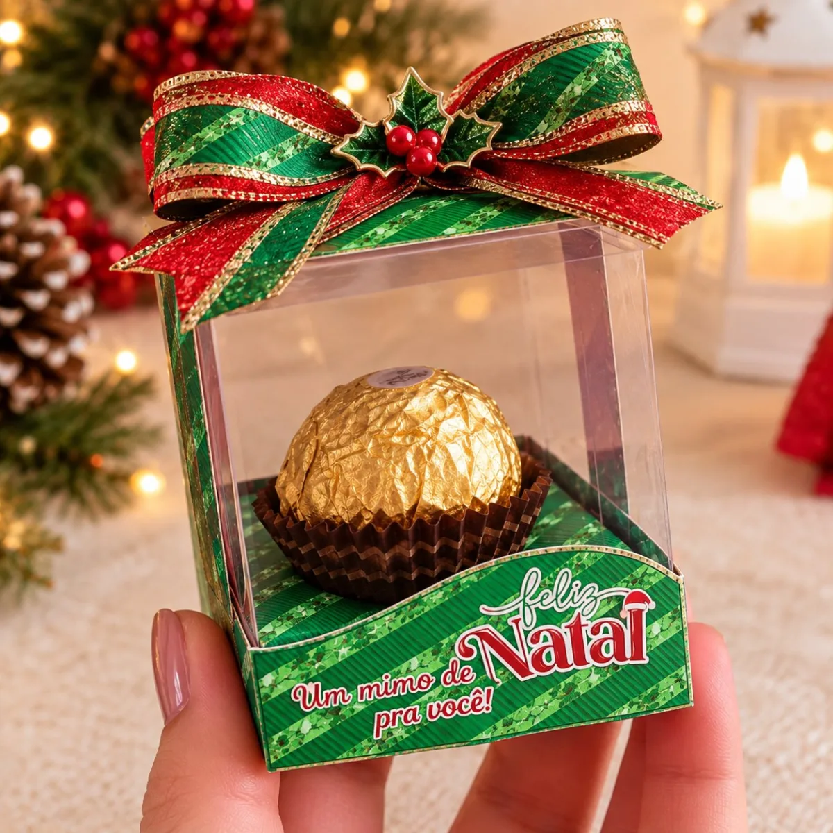 Lembrancinha caixinha acetato de Natal