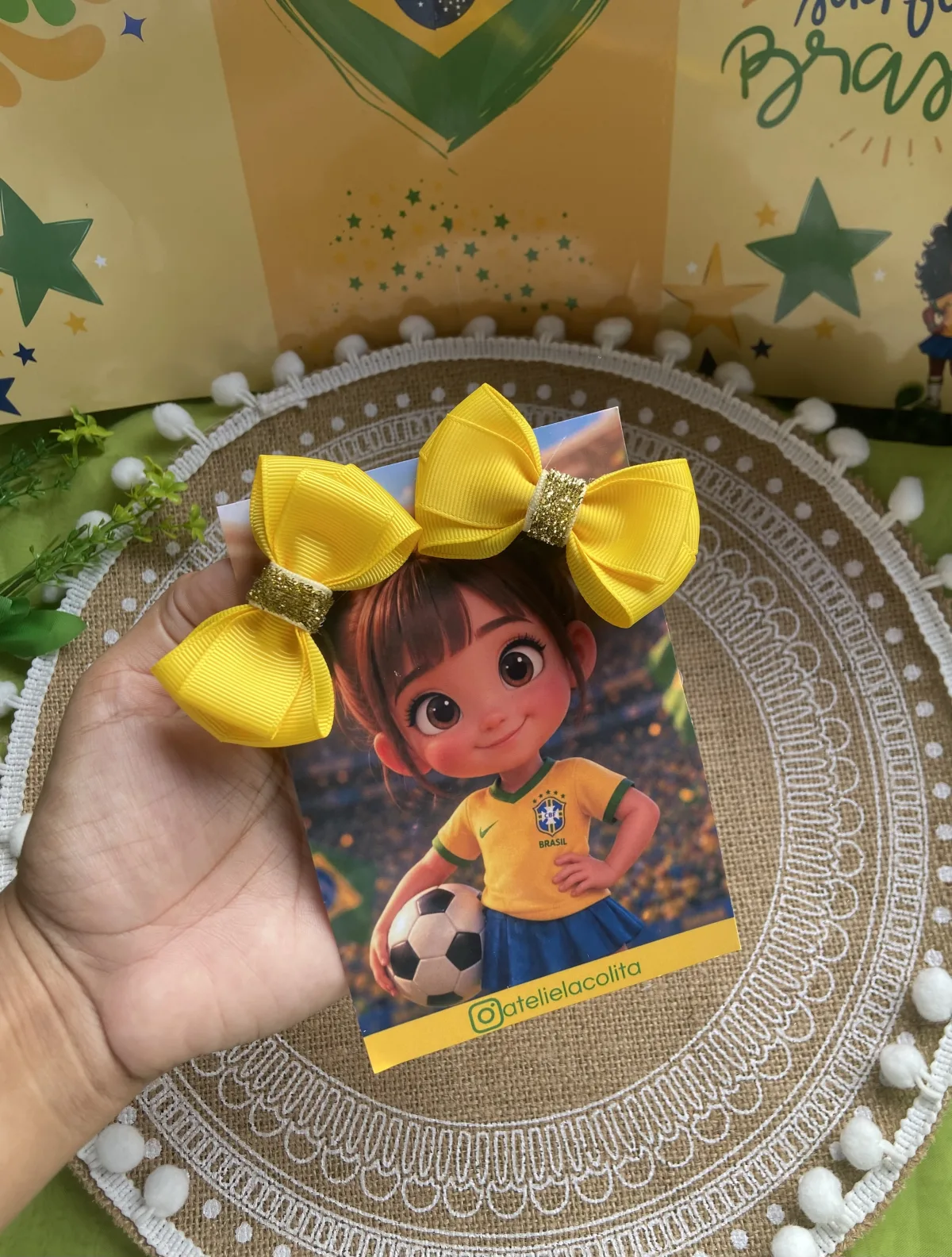 Parzinho cruzado amarelo