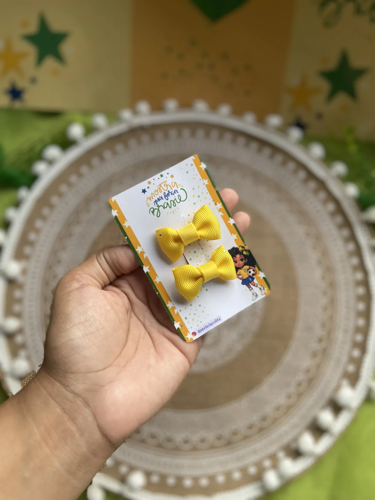 Parzinho Gravatinha PP amarelo