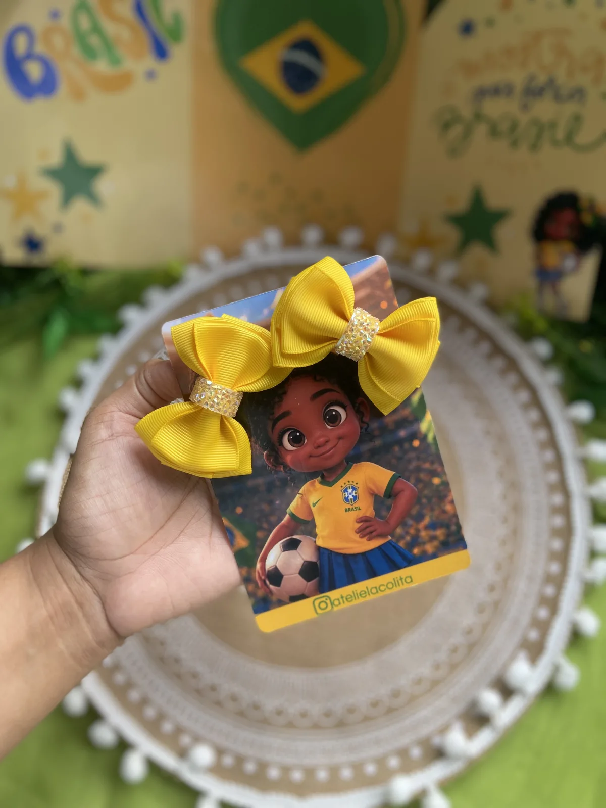 Parzinho Gravatinha Triplo c/manta Amarelo