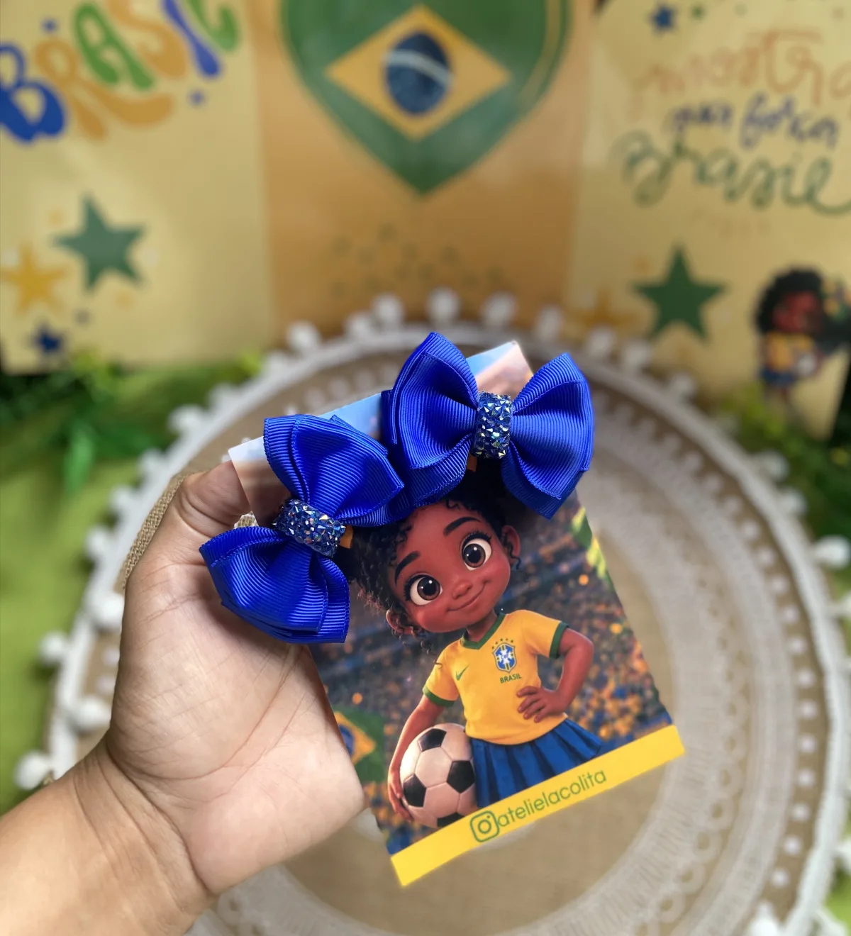 Parzinho Gravatinha Triplo c/manta Azul