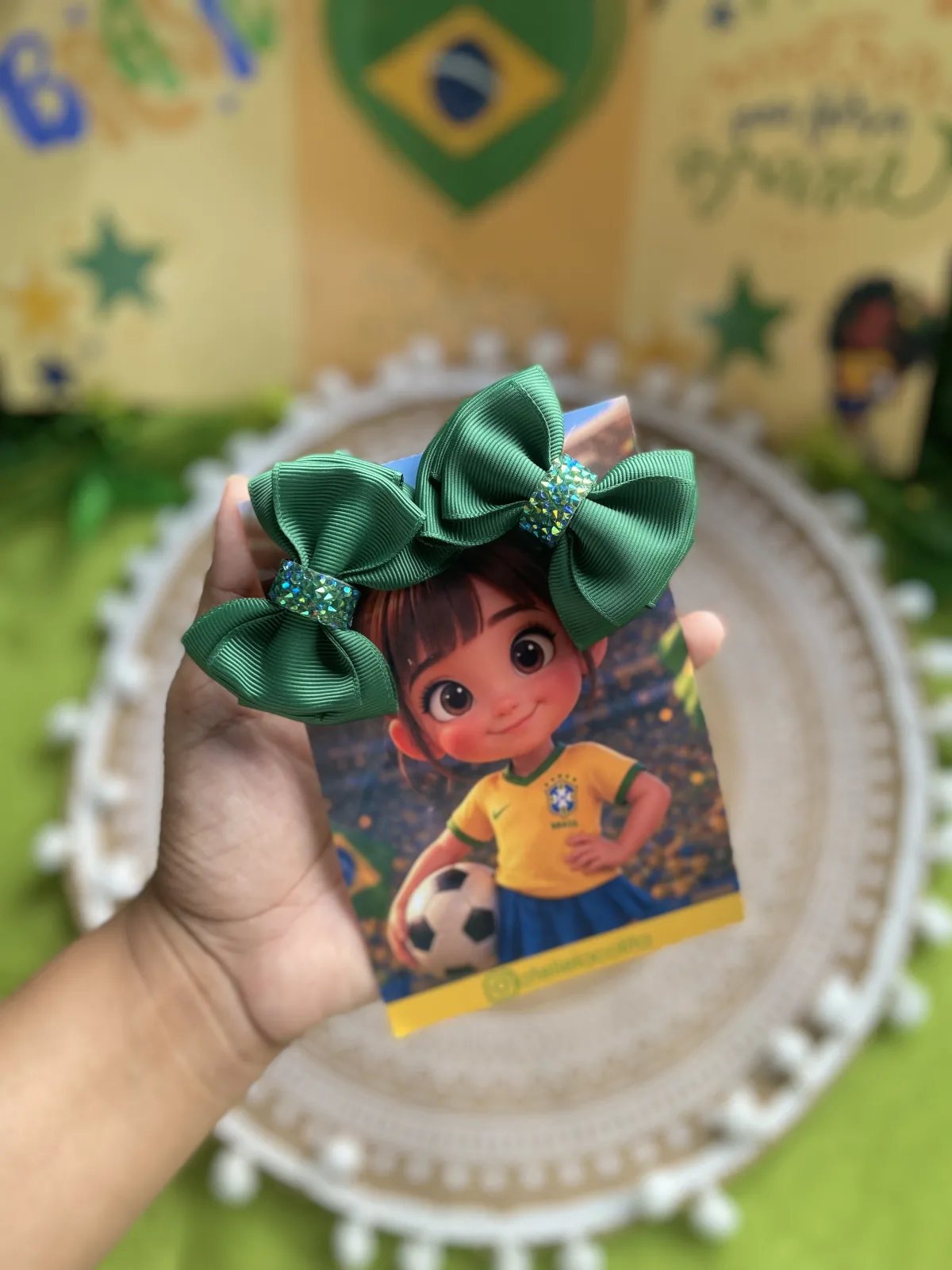 Parzinho Gravatinha Triplo c/manta Verde