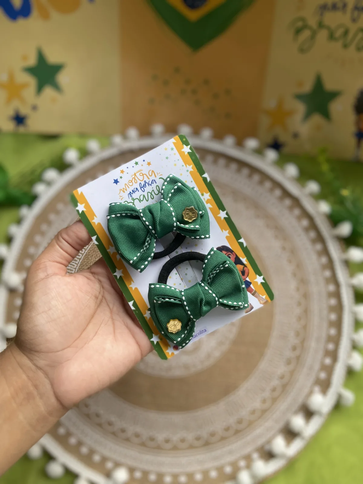 Parzinho Pespontado c/xuxinha Verde