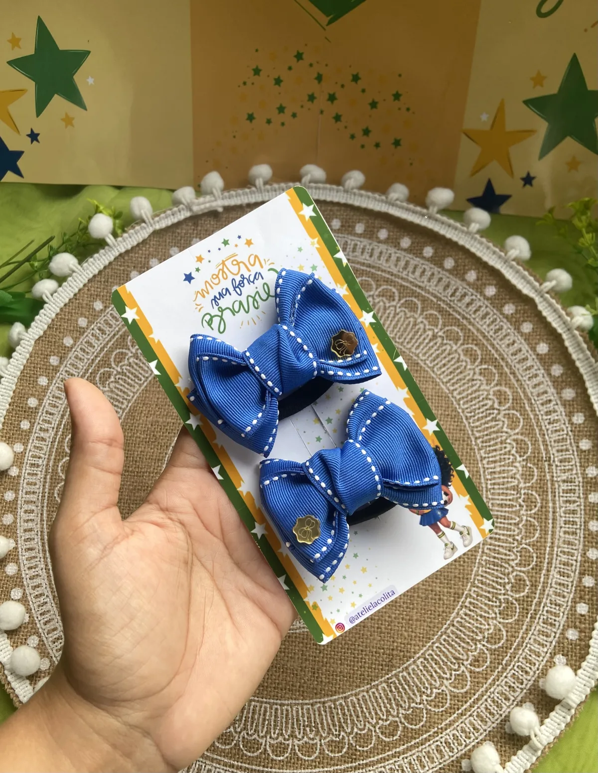 Parzinho Pespontado c/xuxinha Azul
