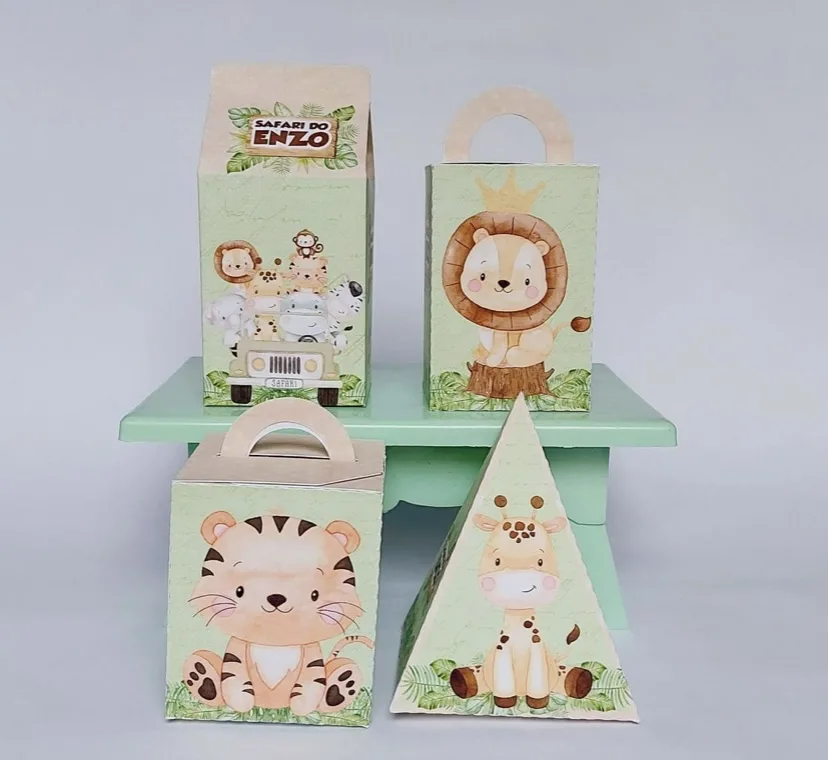 Kit com 12 Caixinhas Personalizadas Comum  (Com Laços)