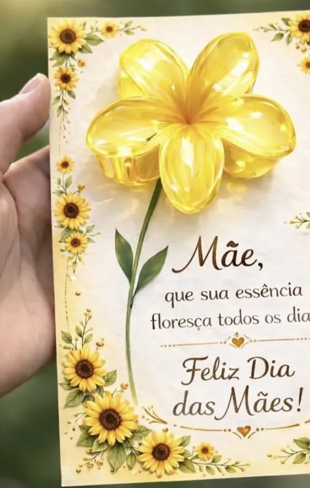 Card com Pregadeira Flor para Mãe