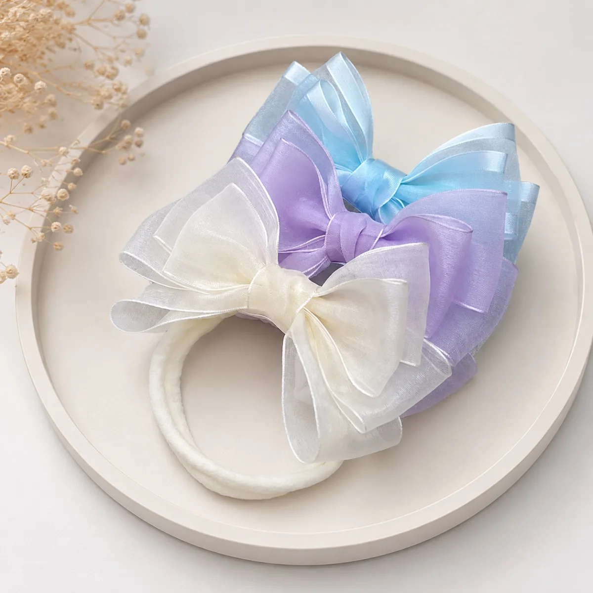 Faixa com laço em organza