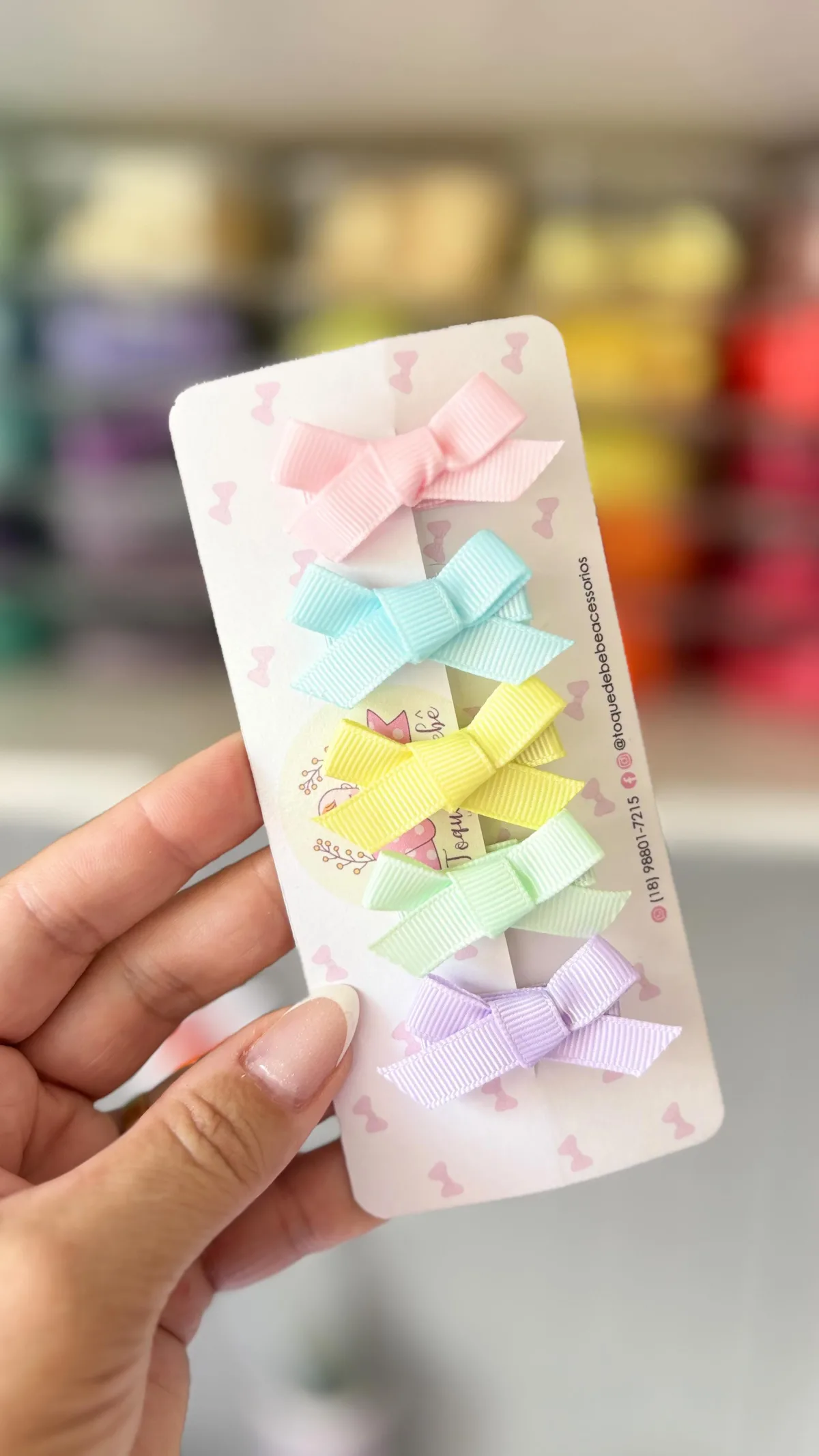 Kit com 5 Mini Laços Candy