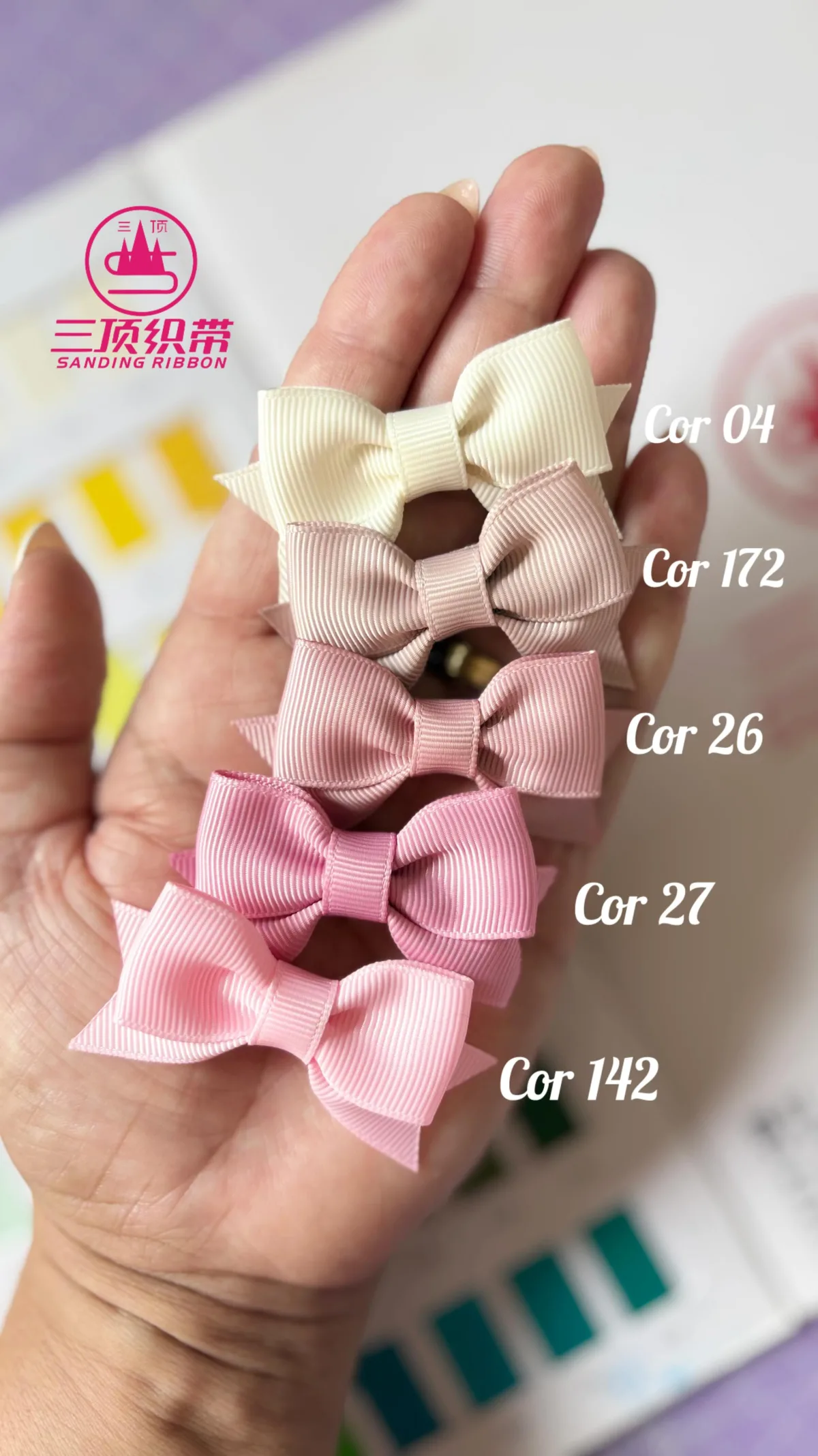 Kit com 5 Mini Laços Candy