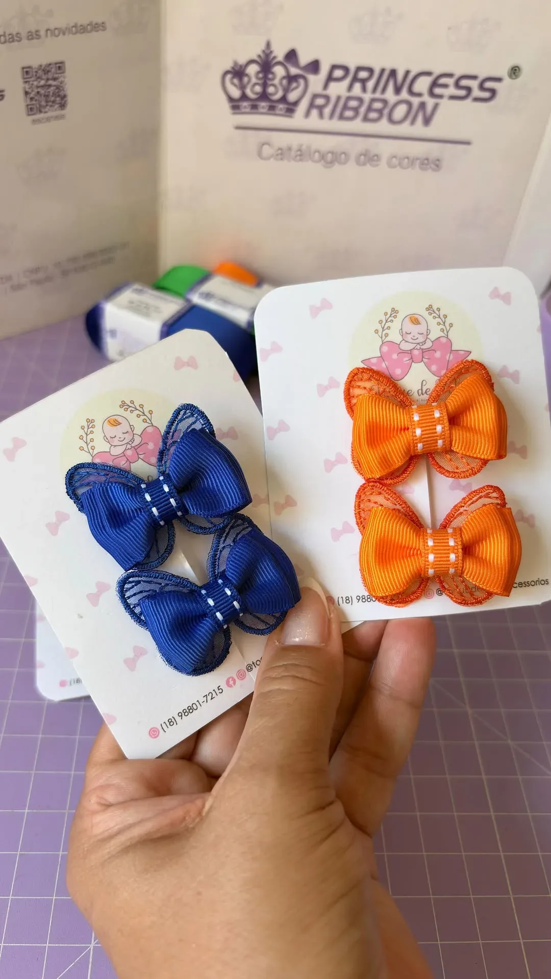 Kit com 5 Mini Laços Candy 02