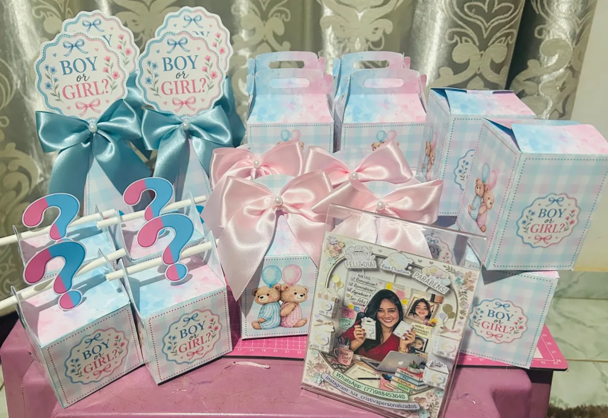 Kit caixas Personalizada /Lembrancinhas infantil/ chá revelação