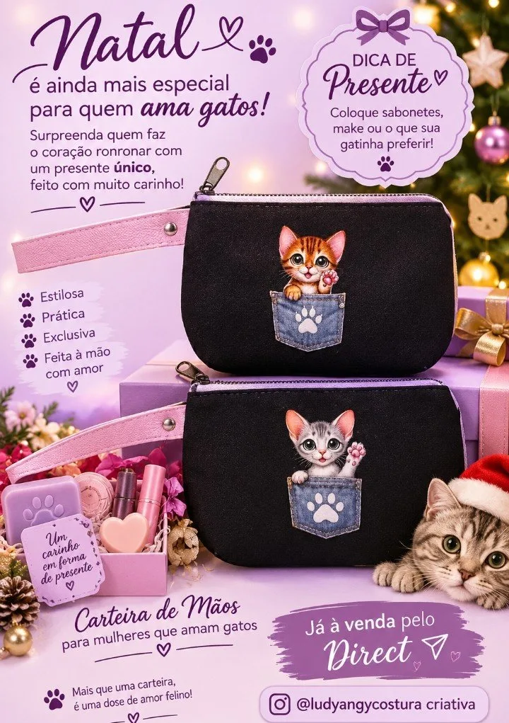 Carteira de mãos gateira