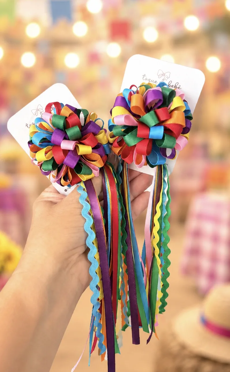 Par Laço Junino Pompom